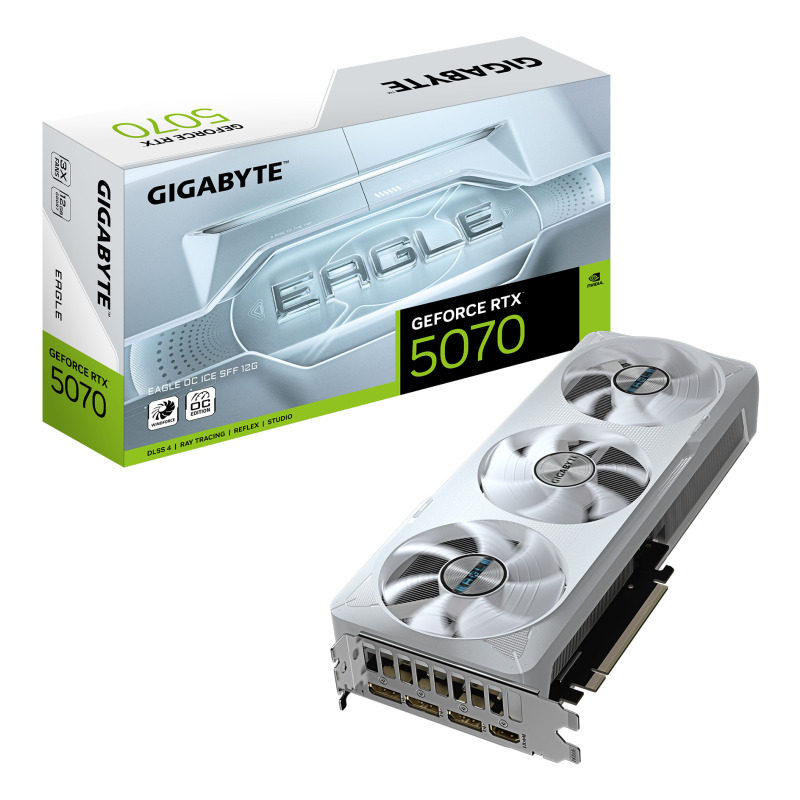 TARJETA DE VIDEO GIGABYTE GV-N5070EAGLEOC ICE-12GD / RTX 5070 / GDDR7 12 GB / DP 2.1 / HDMI 2.1 / COLOR BLANCO